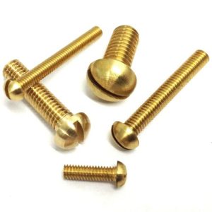 2BA X 2 IN BRASS ROUND HEAD SCREW PER 100
