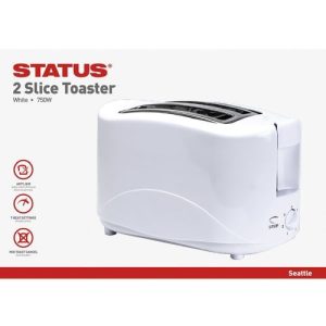 STATUS SEATTLE 2 SLICE 750W WHITE TOASTER