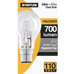 STATUS 46W=60W=700L GLS BC CL. 110V ECO-HALOGEN