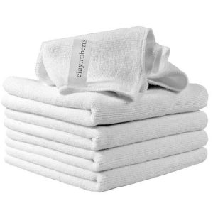 HQ MICROFIBRE CLOTHS PK5 40X30CM WHITE