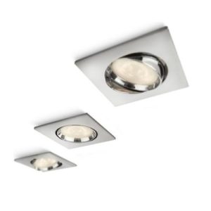PHILIPS (PK.3) B/CHROME SQUARE LED D/L