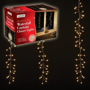 240 LED WATERFALL CURTAIN CHASER WARM WHITE