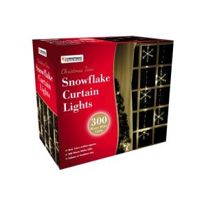 300 LED SNOWFLAKE CURTAIN LIGHT WARM WHITE