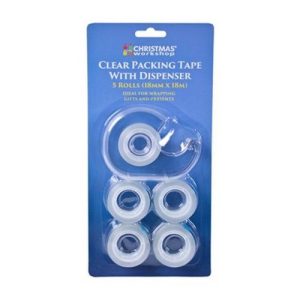 CLEAR PACKING TAPE AND DISPENSER (4 ROLL)