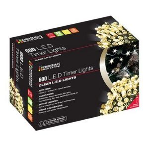 600 LED BATTERY OPERATED TIMER LIGHTS WARM WHITE