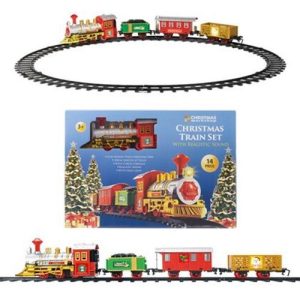 BATTERY XMAS TRAIN WITH 3 CARRIAGES