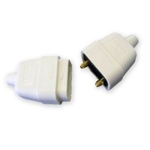 10A 2 PIN RUBBER CONNECTOR WHITE
