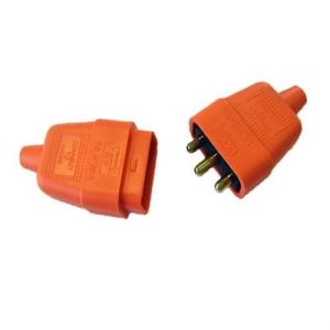 10A 3 PIN RUBBER CONNECTOR ORANGE