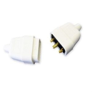 10A 3 PIN RUBBER CONNECTOR WHITE