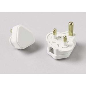 5A ROUND PIN PLUG-WHITE (6052)