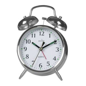ACCTIM SAXON CHROME WIND-UP ALARM CLOCK