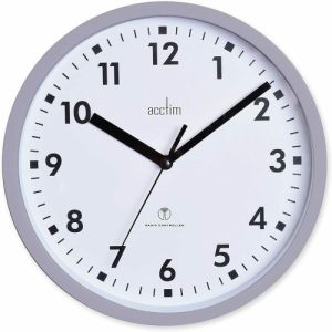 ACCTIM NARDO SILVER RADIO CONTROL WALL CLOCK