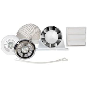 AIRFLOW 100MM SINGLE SPEED (WITH TIMER) AURA FAN KIT WITH LIGHT (30L/SEC-108M3H)