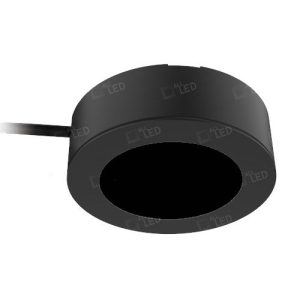 ALL LED 2.3W CCT CHANGEABLE UNDERCABINET ROUND LIGHT SURFACE/RECESSED, CARBON, BLACK, 1.1M CABLE, 240V MAINS VOLTAGE