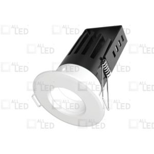 ALL LED DEFENDER MINI 9W MINI LED FIRERATED IP65 BAFFLED DOWNLIGHT, 3000K, DIMMABLE, INCLUDES MAGNETIC POLAR WHITE BEZEL, WHITE & BLACK BAFFLE, INSULATION COVER