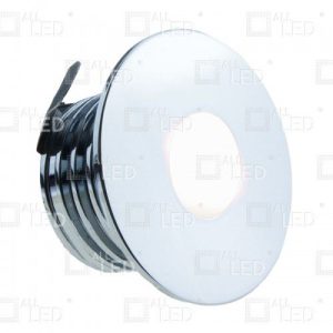 ALL LED OXFORD 1W LED ROUND LOW LEVEL LIGHT, 4000K, CHROME, IP65