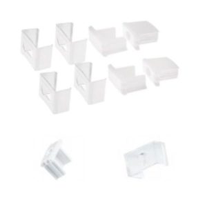 ALL LED PROFILE1 APA001 ACCESSORY - 4 X CLEAR BRACKETS, 4 X END CAPS FOR PROFILE1