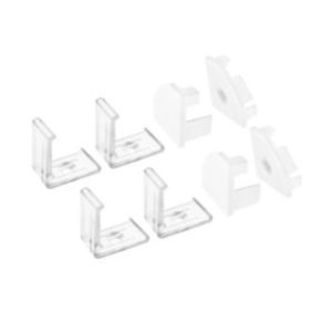 ALL LED PROFILE2 APA002 ACCESSORY - 4 X CLEAR BRACKETS, 4 X END CAPS FOR PROFILE2