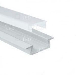 ALL LED PROFILE3 2M WHITE FINISH, RECESSED PROFILE WITH OPAL DIFFUSER, EXTRUDED 6063 AIRCRAFT ALUMINIUM, INCL END CAPS