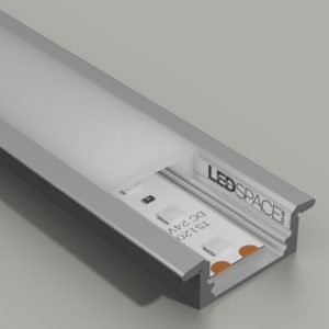 ALL LED PROFILE3 2M ALUMINIUM FINISH, RECESSED PROFILE WITH OPAL DIFFUSER, EXTRUDED 6063 AIRCRAFT ALUMINIUM, INCL END CAPS