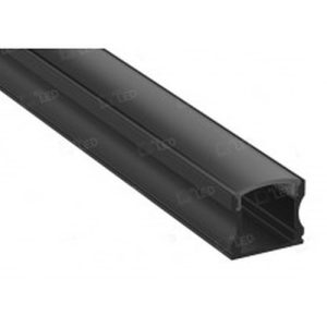 ALL LED 2M CARBON BLACK FINISH DEEP CHANNEL PROFILE WITH BLACK DIFFUSER, EXTRUDED 6063 AIRCRAFT ALUMINIUM, INCL END CAPS & BRACKETS