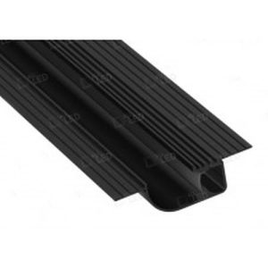 ALL LED 2M CARBON BLACK PAINTED PLASTER-IN, TRIMLESS ALUMINIUM PROFILE WITH BLACK DIFFUSER, EXTRUDED 6063 AIRCRAFT ALUMINIUM, INCL END CAPS