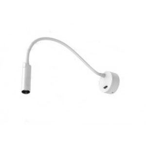 ALL LED CYGNET 3W LED GOOSENECK WALL LIGHT, 3000K POWERCOATED POLAR WHITE FINISH SWITCH INTEGRATED, BLACK BAFFLE