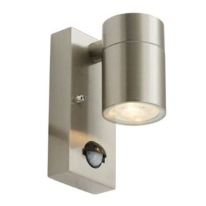 ANSELL ACERO DIRECTIONAL GU10 WALL LIGHT PIR STAINLESS STEEL