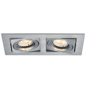 ANSELL LYRIC 2X50W GU10 SQ/ADJ BR/ALUM