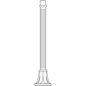 ASBAC MIZAR POST W/O DOOR 770MM BLACK