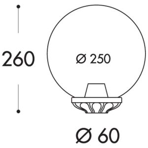 ASBAC GLOBE 250 SMOKED E27 WHITE
