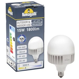 ASBAC 15W 1650LM E27 LED HIGH POWER LAMP 3000K