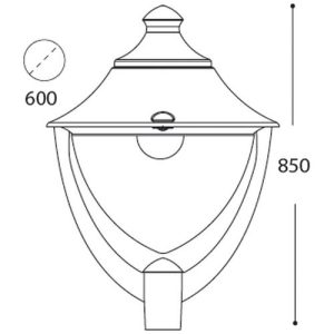 ASBAC BEPPE 500 LED 90W 4K IP65 LANT BLACK ASSEMBLED