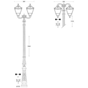 ASBAC TOBIA TABOR-OFIR 2X11W 4K LED TWIN HD POST BLK