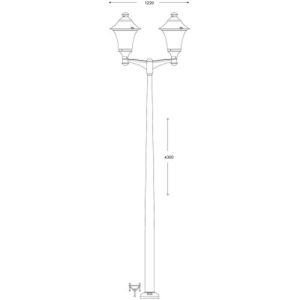 ASBAC REMO 400 AKILLE 3.5M 2X60W 4K TWIN HD POST ASSEM