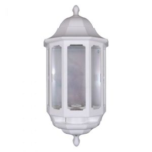ASD WHITE HALF LANTERN WITH PHOTOCELL