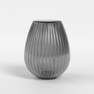 ASTRO TACOMA TULIP RIBBED GLASS SMOKE