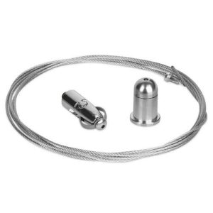 AURORA 2 X 2M SUSPENSION CABLE WITH M6 MALE CLUTCH + M6 TOP HAT FIX (2PCS. KIT)