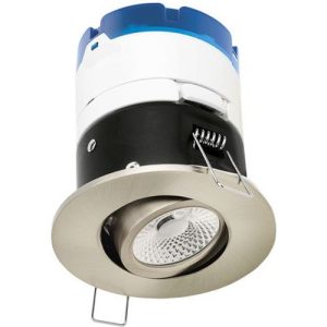 AURORA 220-240V 6W LED IP65 DIMM. ADJ. FIRE RATED DOWNLIGHT 3000K SATIN NICKEL