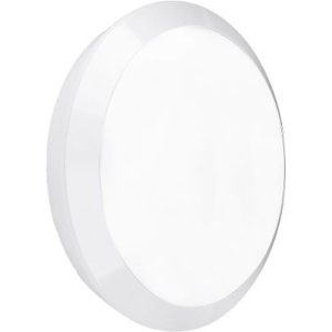AURORA 240V 25W IP66 360MM 1800LM IK10 LED ROUND BULKHEAD BLACK EMERGENCY MICROWAVE 4000K