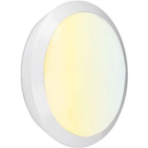 AURORA 220-240V 25W IP66 360MM 1800LM IK10 LED ROUND BULKHEAD BLACK & MICROWAVE CCT