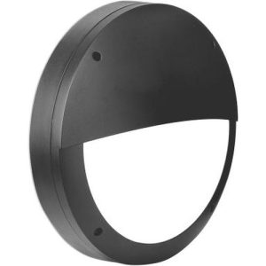 AURORA 220-240V 18W IP65 1850LM LED ROUND EYELID BULKHEAD EMERGENCY BLACK 4000K