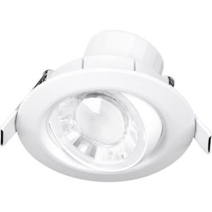 AURORA 240V 8W IP44 90MM 620LM 60° ADJUSTABLE TRIAC DIMMABLE ROUND LED DOWNLIGHT 3000K