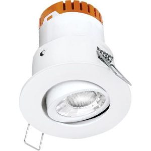 AURORA 240V 4.5W 420LM 60? ADJUSTABLE DIMMABLE FIRE & ACOUSTIC RATED LED DOWNLIGHT WHITE 3000K