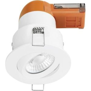 AURORA 240V 6W 700LM 60? ADJUSTABLE DIMMABLE FIRE & ACOUSTIC RATED LED DOWNLIGHT WHITE 4000K