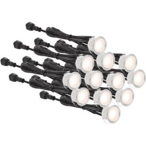 AURORA FIXED IP67 LED DECK LIGHT KIT 12 PACK 3000K