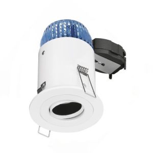AURORA GU10 ADJ. RECESSED BAFFLE FIRE RATED DOWNLIGHT MATT WHITE