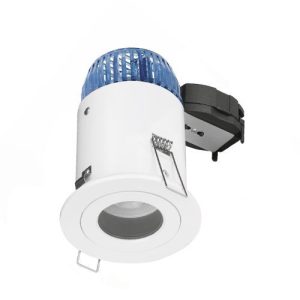 AURORA GU10 IP44 FIXED RECESSED BAFFLE FIRE & ACOUSTIC RATED DOWNLIGHT MATT WHITE