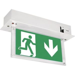 AURORA 240V ALUMINIUM CEILING RECESSED LED EMERGENCY EXIT SIGN WITHOUT LEGEND