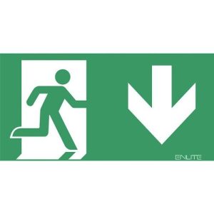 AURORA 2 X DOWN PVC EMERGENCY EXIT LEGENDS FOR EN-EMLED21,22 & 24
